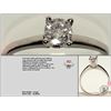 Image 1 : #42-14K WHITE GOLD DIAMOND SOLITAIRE RING W/COA