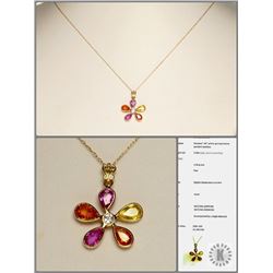 #46-14K YELLOW GOLD DIAMOND PENDANT/CHAIN W/COA