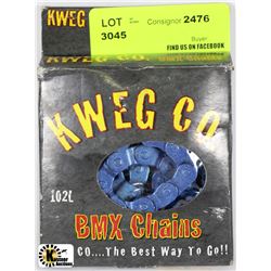 KWEG CO. 102 LINK PREMIUM BMX CHAIN - 1/2" X 3/32"