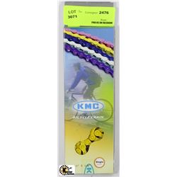 KMC SINGLE SPEED BICYCLE CHAIN - YELLOW