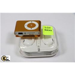 NEW BELT CLIP MP3 PLAYER & NEW EARBUD HEAPHONES