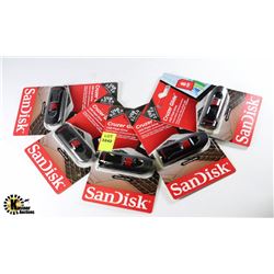 NEW SCAN DISK 8GB CRUZER GLIDE USB FLASH DRIVE X5