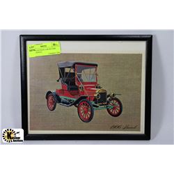 FRAMED ANTIQUE CAR PICTURE 1906 MAXWELL