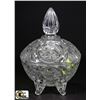Image 1 : FOOTED CRYSTAL CANDY DISH WITH LID