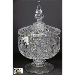 ROUND CRYSTAL CANDY DISH WITH LID