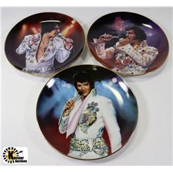 LOT OF 3 GEMMED ELVIS PRESLEY COLLECTOR PLATES