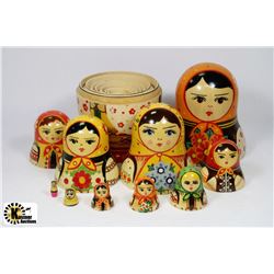 UKRAINIAN DESIGN NESTING DOLLS - 10 PIECES