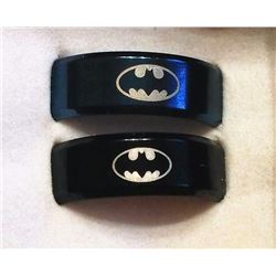 LOT OF 2 STAINLESS STEEL BATMAN RINGS