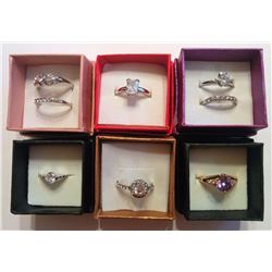 LOT OF  SWAROVSKI & CZ CRYSTAL FASHION RINGS