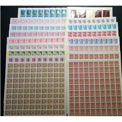 LOT OF 17 COMPLETE MINT SHEETS OF STAMPS