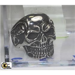 STAINLESS STEEL MENS BIKER RING SKULL SIZE 13