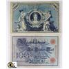 Image 1 : TWO 1908 GERMAN 100 MARK BANKNOTES