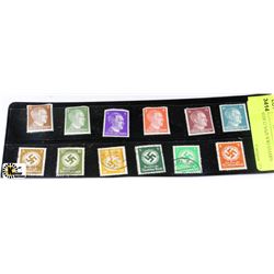 PAGE WITH 12 NAZI WWI STAMPS