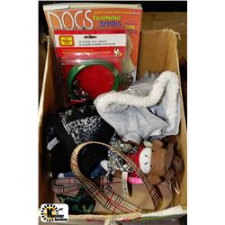BOX OF SMALL DOG ACCESSORIES INCL.