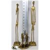 Image 1 : 5 BRASS AFRICIAN FIGURES/STATUES 5"X16"