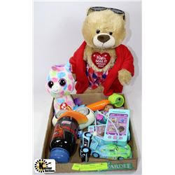 FLAT WITH ANIMATED SINGING BEAR, DISNEY TOYS, &