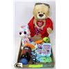 Image 1 : FLAT WITH ANIMATED SINGING BEAR, DISNEY TOYS, &