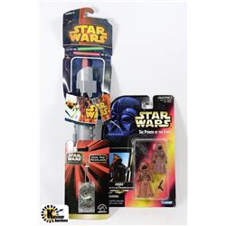 STARWARS LIGHT SABRE & 1996 JAWA IN PACKAGE