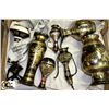Image 1 : LOT OF BRASS AND GLASS GREEK AND ITALIAN VASES