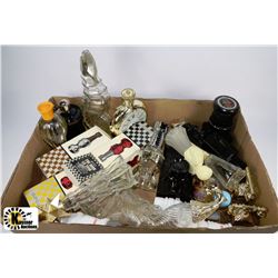 FLAT OF COLLECTIBLE AVON BOTTLES