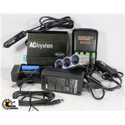 FLAT WITH 2 CONVERTERS FOR 12V AND DURACELL