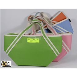 LOT OF 4 SPRING COLORS LUNCHBAGS