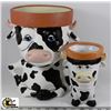 Image 1 : BOX WITH BESSIE THE COW 7" POT AND MINI BESSIE