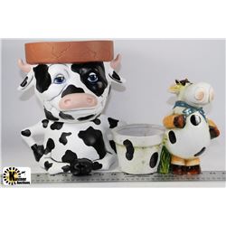 BOX WITH BESSIE THE COW 7" POT AND SMALL COW