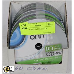 60 CDRW MEDIA BULK PACK