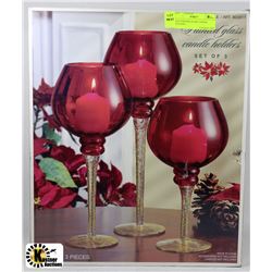 NEW PAINTED GLASS CANDLE HOLDERS