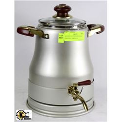 BRUSHED STAINLESS BEVERAGE DISPENSER W/BRASS &