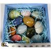 Image 1 : BOX OF STONE CARVED  EGGS FROM ITALY