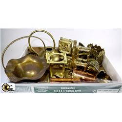 FLAT WITH ASSORTED BRASS DECOR