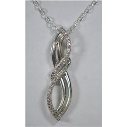 #3-.925 SILVER DIAMOND PENDANT W/COA