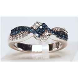 #12-.925 SILVER DIAMOND RING W/COA