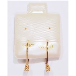 #13-14KT GOLD DIAMOND LEVER BACK EARRINGS W/COA