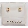 Image 2 : #15-14KT GOLD WHITE SAPPHIRE (0.15CT) EARRINGS
