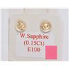 Image 3 : #15-14KT GOLD WHITE SAPPHIRE (0.15CT) EARRINGS