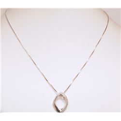 #17-STERLING SILVER DIAMOND NECKLACE (1.89G)