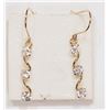 Image 2 : #18-10KT GOLD CUBIC ZIRCONIA TEAR DROP EARRINGS