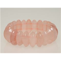 #20-GENUINE ROSE QUARTZ FLEXIBLE SIZE BRACELET