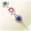 Image 1 : #21-STERLING SILVER GENUINE GEMSTONES BRACELET
