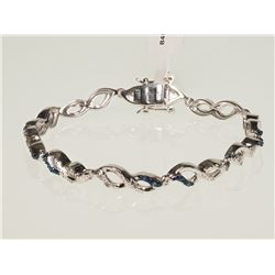#22-.925 SILVER DIAMOND BRACELET W/COA