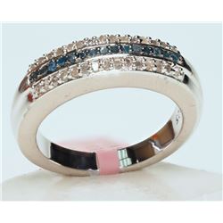 #27-.925 SILVER DIAMOND RING W/COA