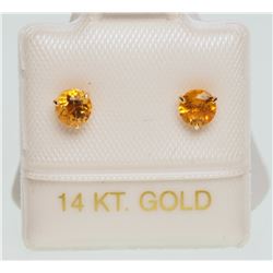 #35-14KT GOLD CITRINE (0.42CT) EARRINGS