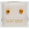 Image 1 : #35-14KT GOLD CITRINE (0.42CT) EARRINGS