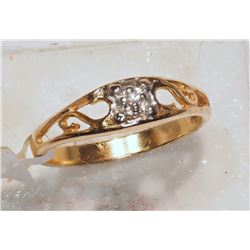 #36-10KT GOLD DIAMOND BABY RING