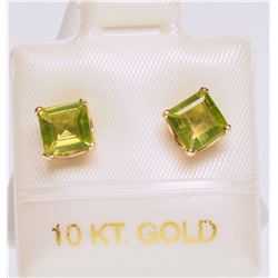 #37-10KT GOLD PERIDOT (1.22CT) EARRINGS