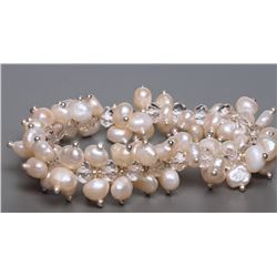 #40-FRESHWATER PEARL FEXIBLE SIZE BRACELET