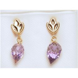#45-10KT GOLD AMETYHST EARRINGS